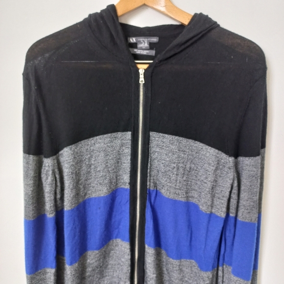 Armani Exchange Men's Blue/Gray Wool Sweater Size L US - Picture 3 of 13